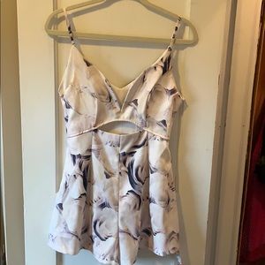 Cream and Purple floral romper Medium